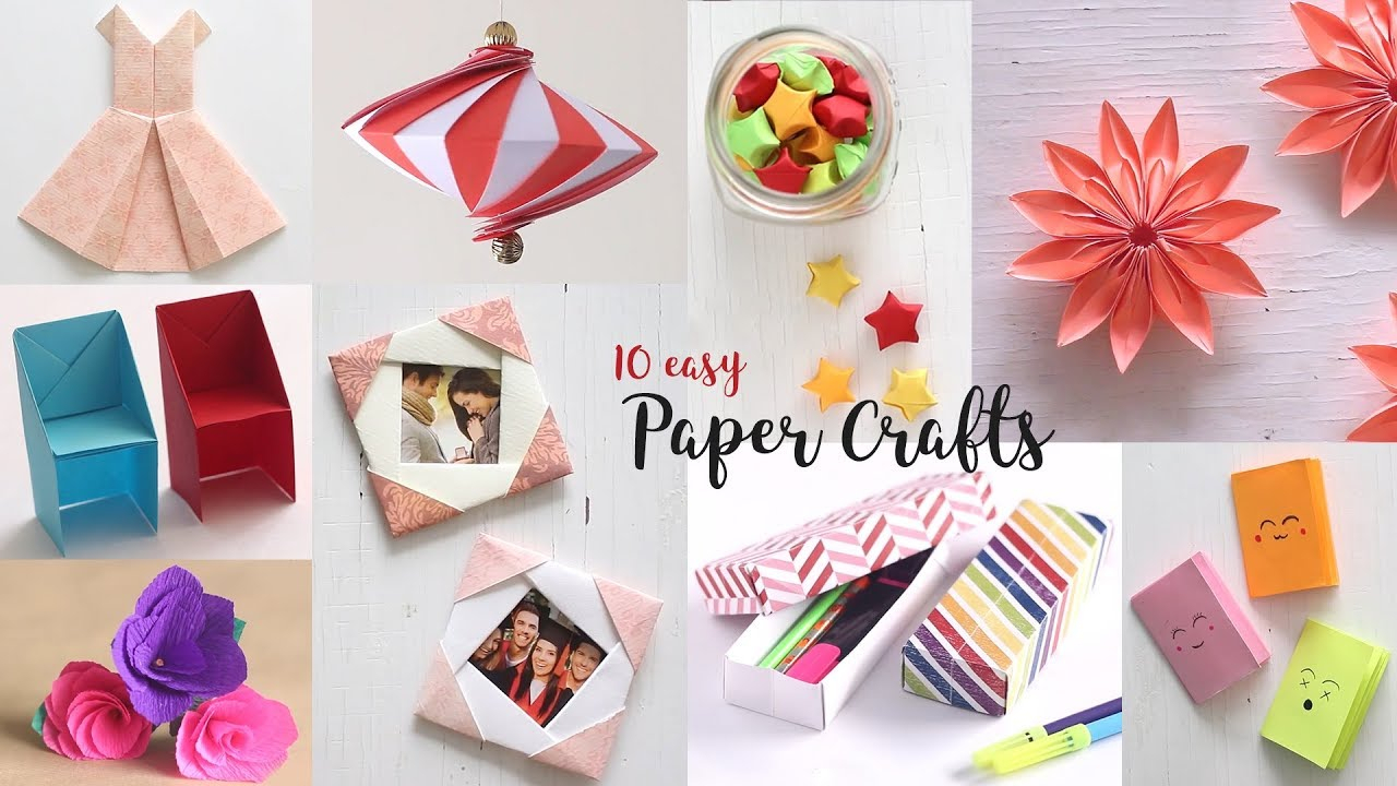 10 Great Easy Arts And Craft Ideas 10 easy paper crafts compilation diy craft ideas art all the way 2024