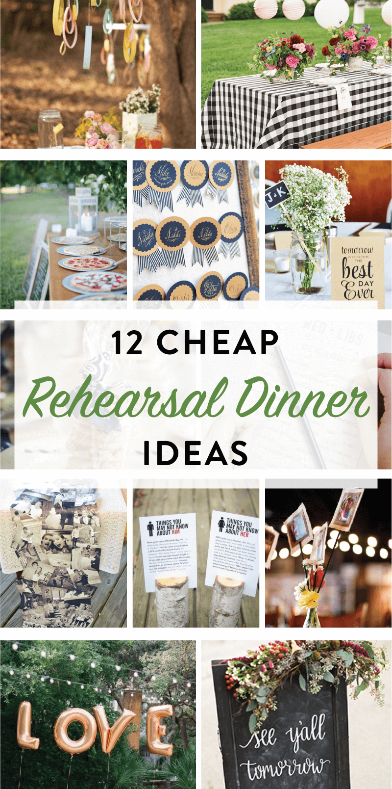10 Awesome Rehearsal Dinner Table Decorations Ideas 12 cheap rehearsal dinner ideas for the modern bride on love the day 3 2022