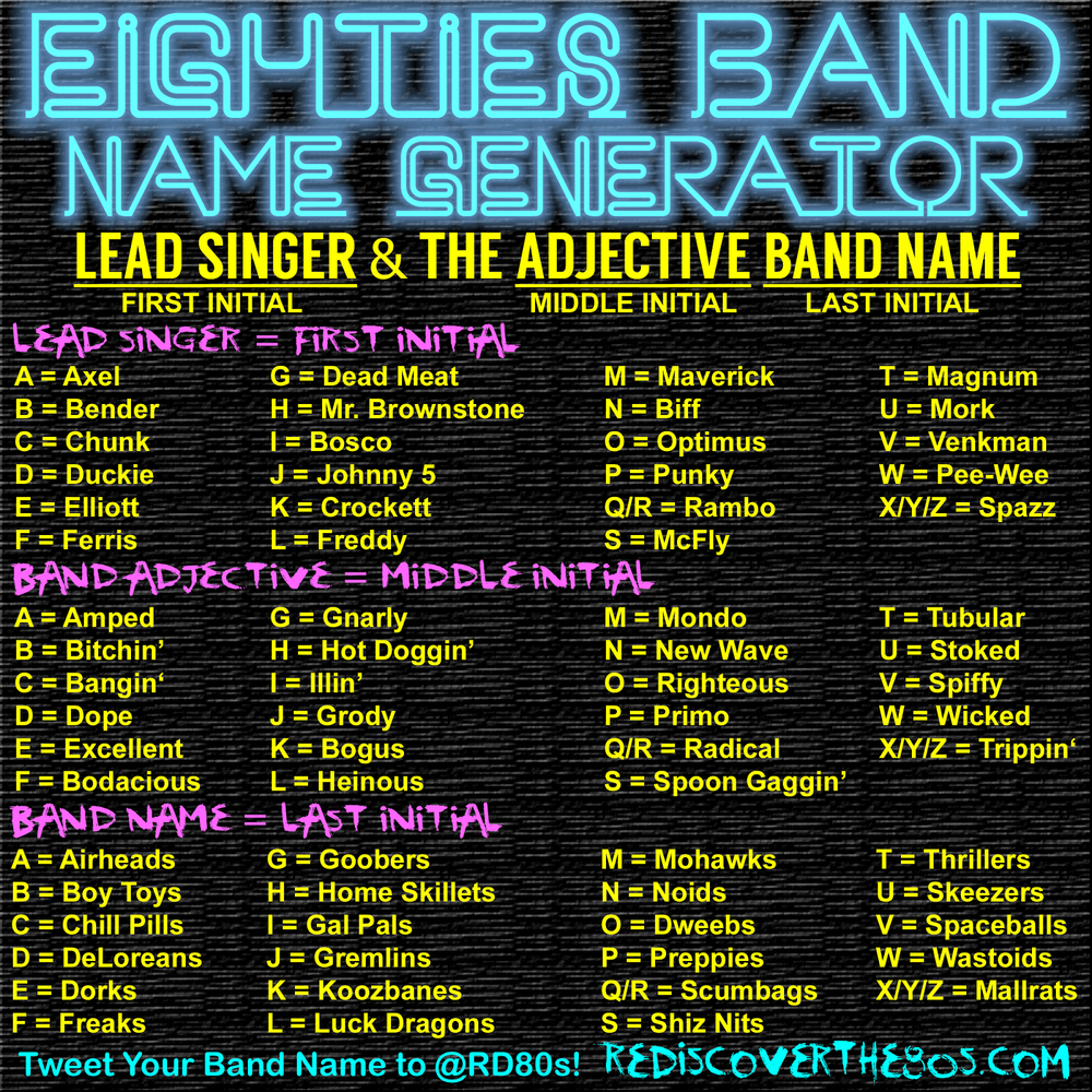 10 Best Band Name Ideas For Rock 80s rock band name generator enchanted little world 2022