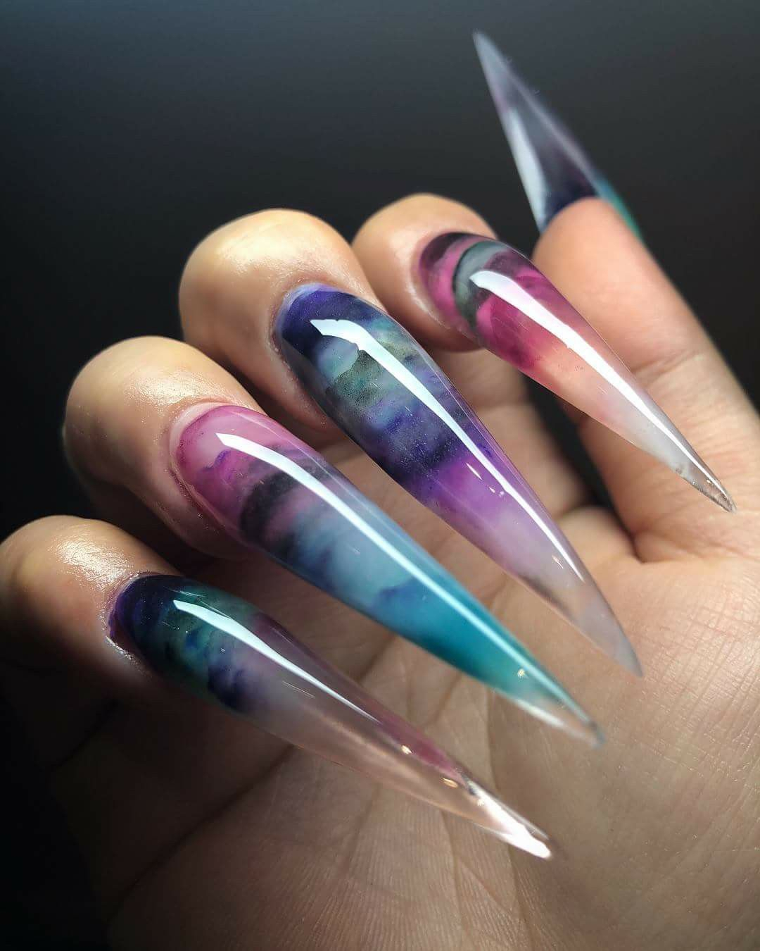 10 Amazing Cute Nail Ideas For Acrylic Nails blue pink purple jelly nails acrylic manicure mani halloween makeup 2024