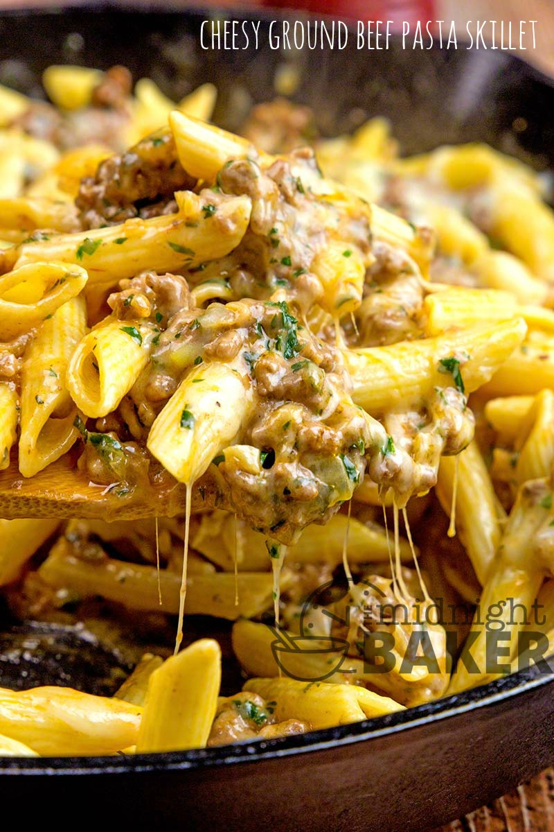 10 Lovely Beef Recipe Ideas For Dinner cheesy ground beef pasta skillet the midnight baker 2024