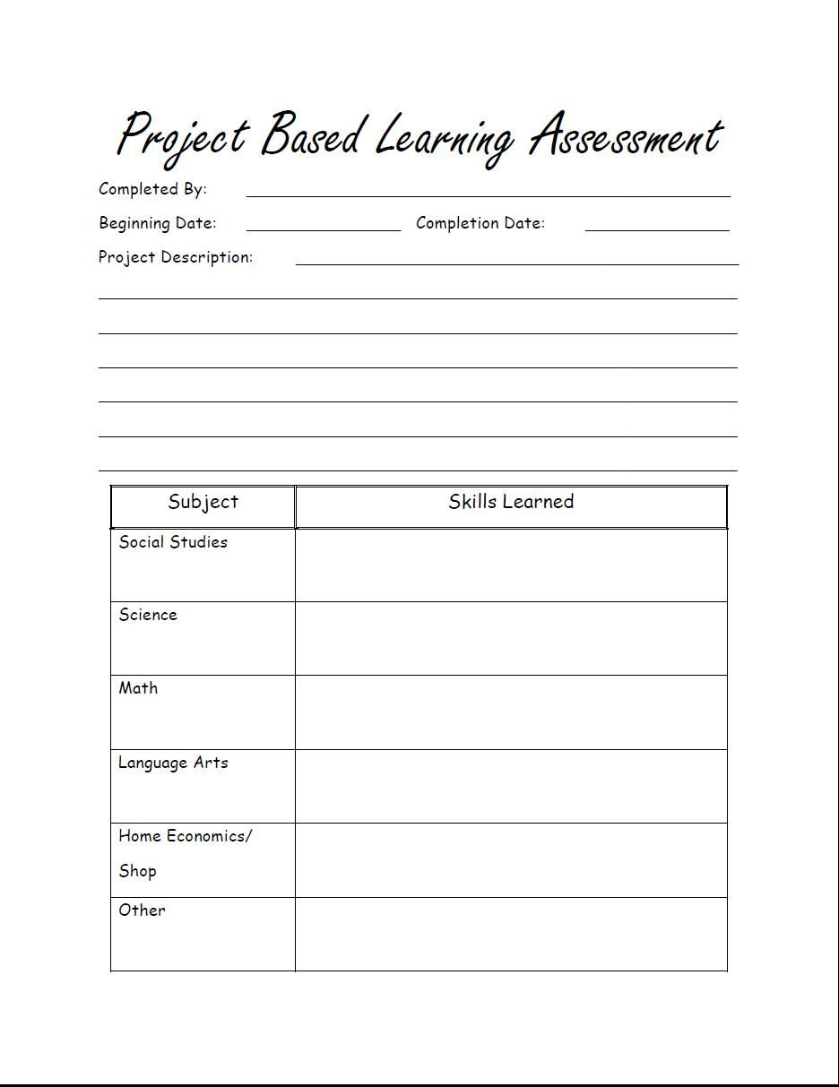 10 Spectacular Project Based Learning Project Ideas free printable project based learning assessment for homeschool 2024
