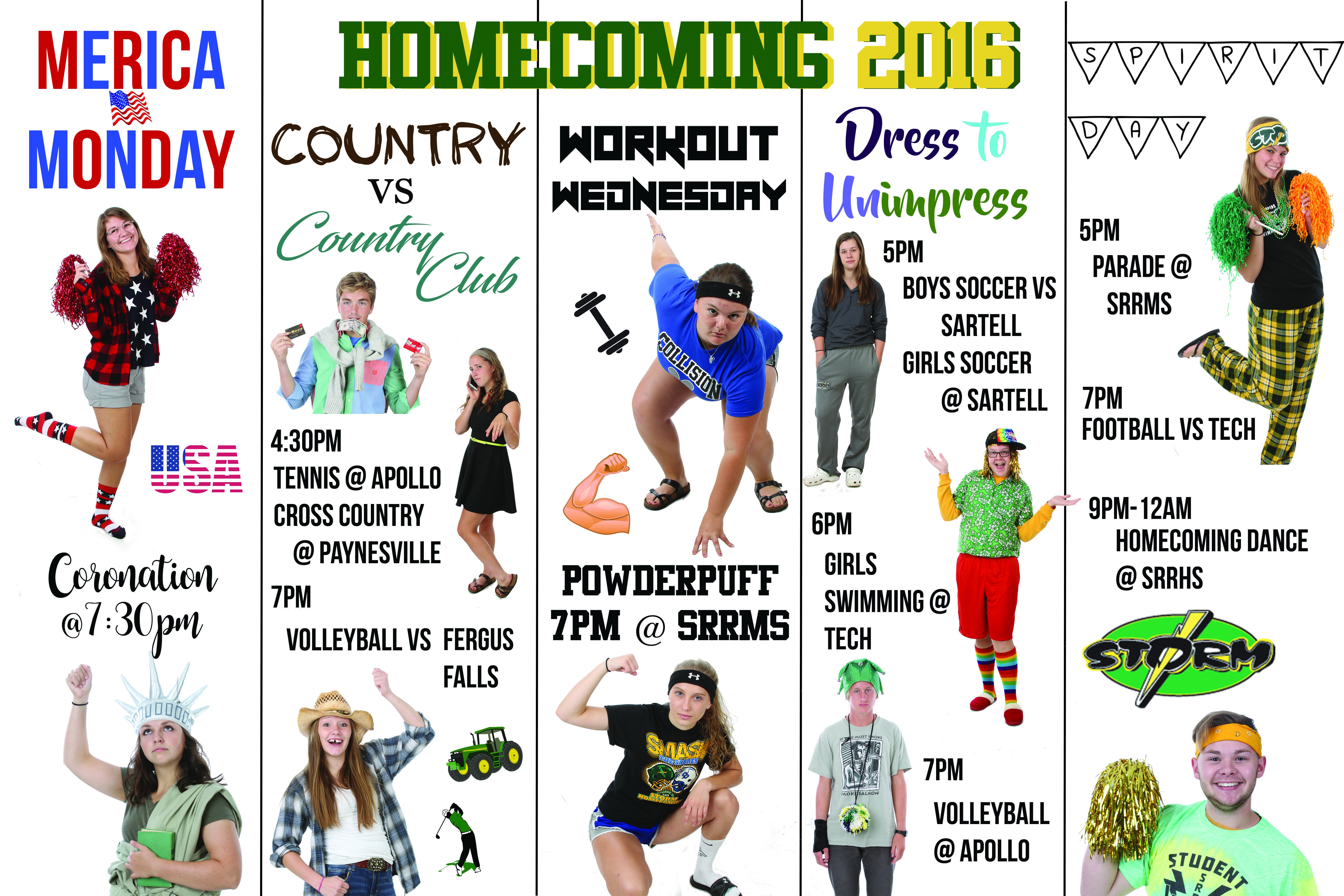 10 Spectacular High School Homecoming Week Ideas homecoming dress up days poster student council high school dress up 2024
