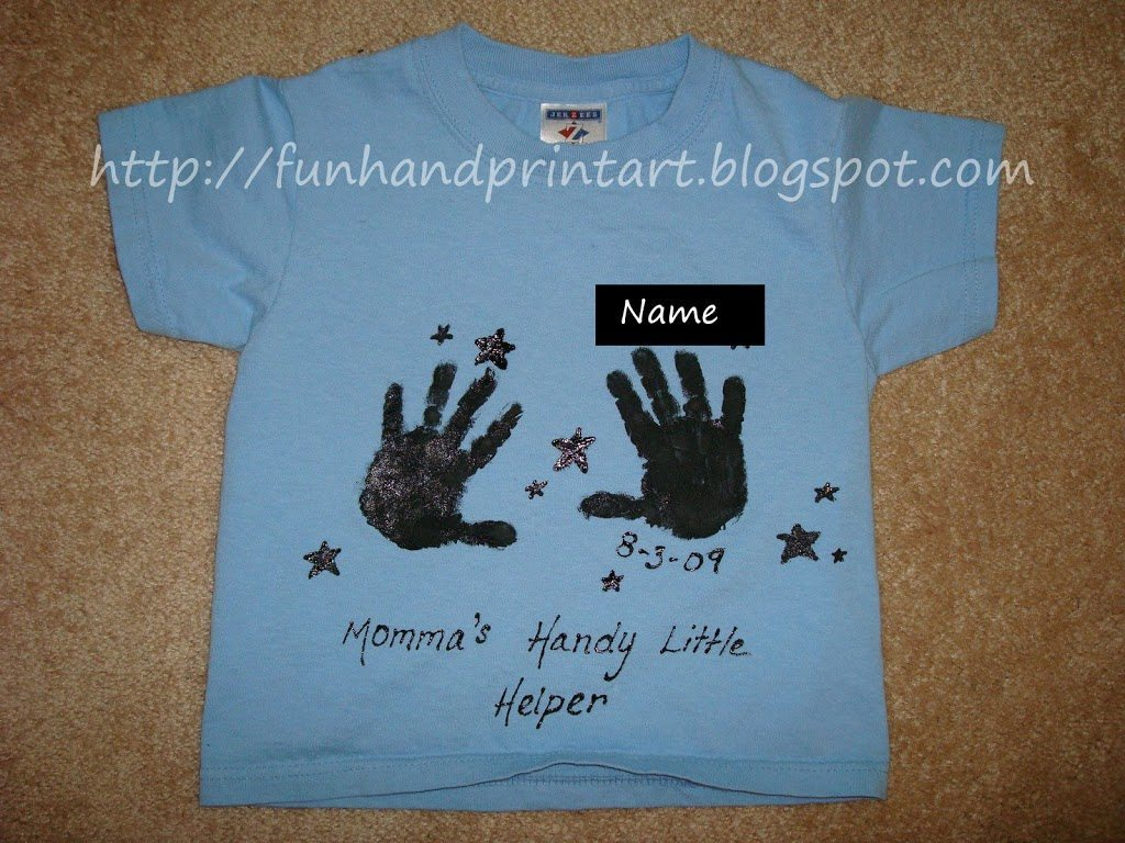 10 Wonderful T Shirt Decorating Ideas For Kids moms handy little helper t shirt craft fun handprint art 2024