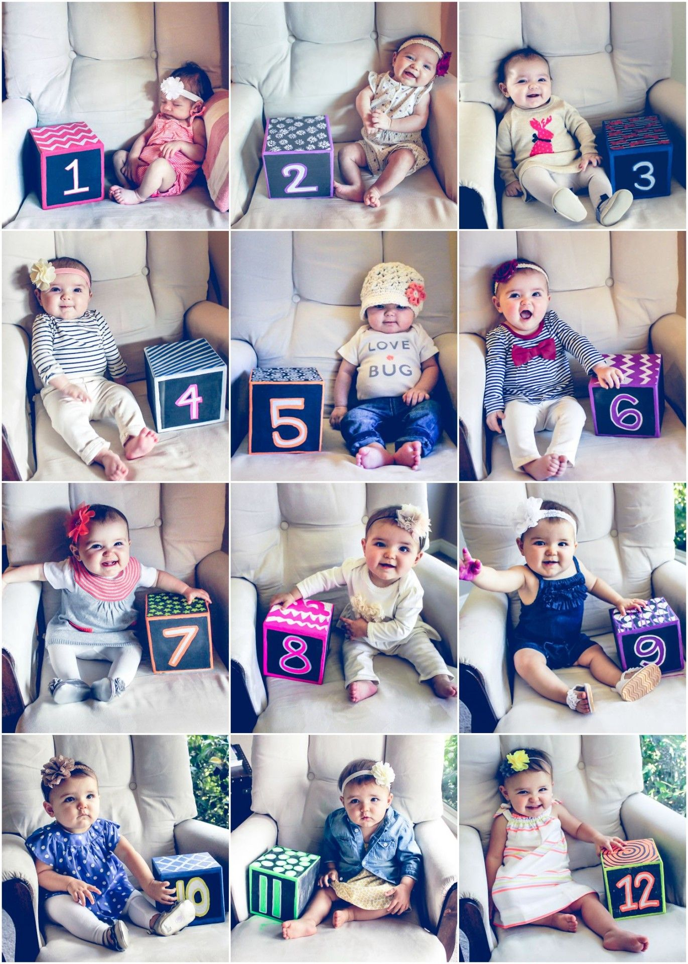 10 Beautiful Month By Month Baby Picture Ideas monthly baby photos 12 months baby progression photos month to 1 2022