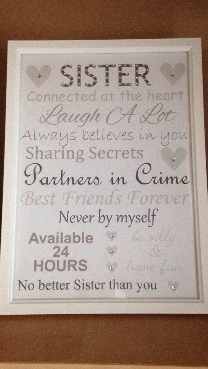 10 Cute Gift Ideas Sister In Law sister frame sister birthday present sister gifts sister ideas 2024