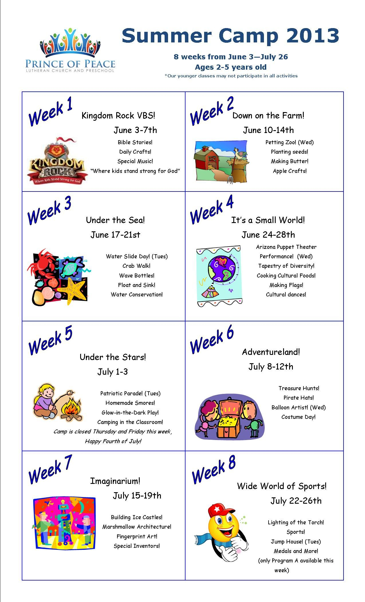 10 Most Popular Ideas For Summer Camp Themes summer camp calendar 2013 i love this idea to devote a week to 5 2024