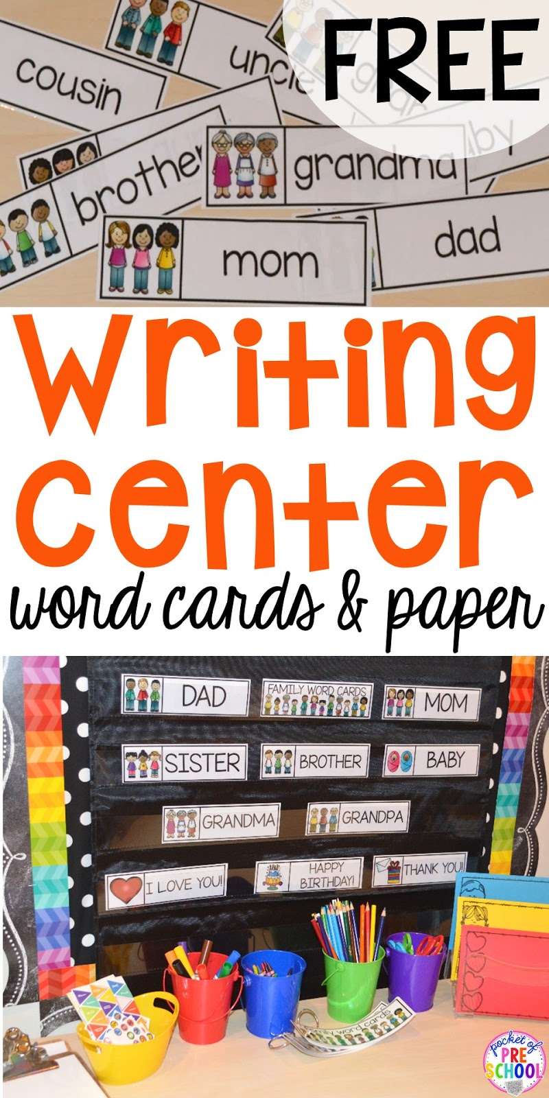 10 Elegant Writing Center Ideas For Kindergarten writing center freebie family word cards event word cards and 2024