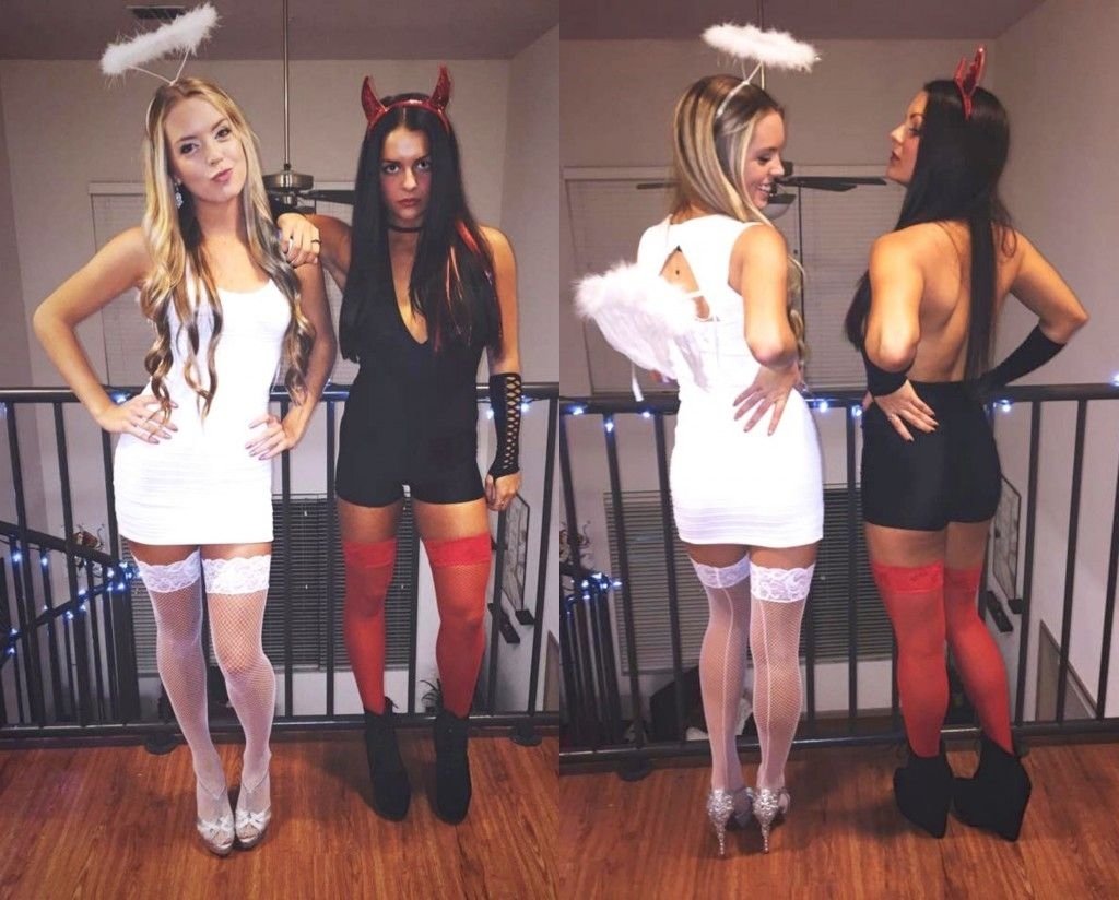 10 Awesome Heaven And Hell Costume Ideas 2021 Heaven And Hell Party Costume Ideas