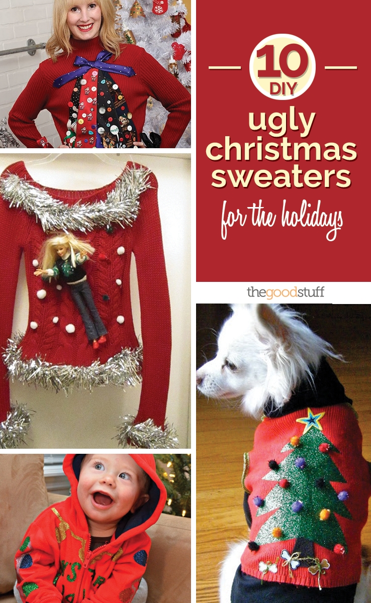10 Lovable Ugly Xmas Sweater Party Ideas 10 diy ugly christmas sweaters for the holidays thegoodstuff 2022