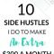 10 side hustles i have done to make extra money | extra money