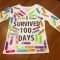 100 days of school tshirt with 100 colorful band aids. used vinyl