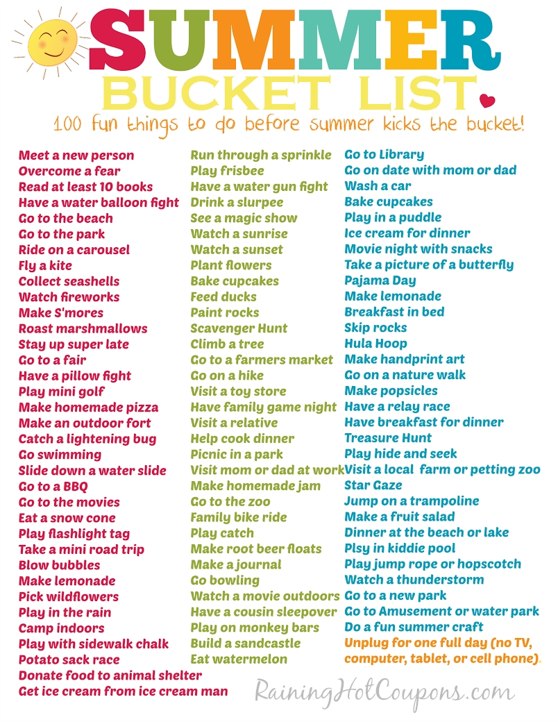 10 Famous Ideas For Things To Do 100 fun things to do this summer printable bucket list 100 fun 2023