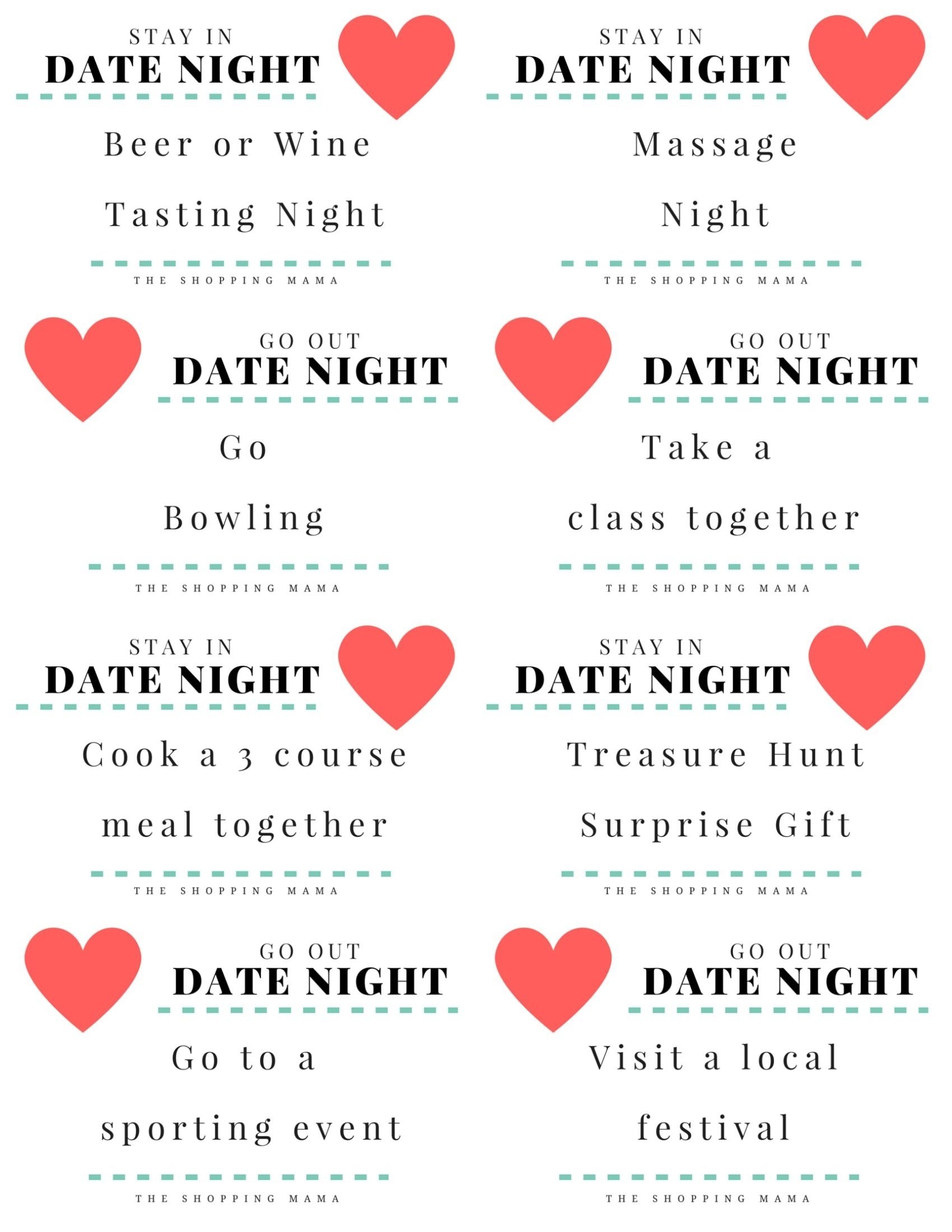 10 Fabulous Ideas For A Date Night 12 months of date night ideas printables 12 months and planners 2022