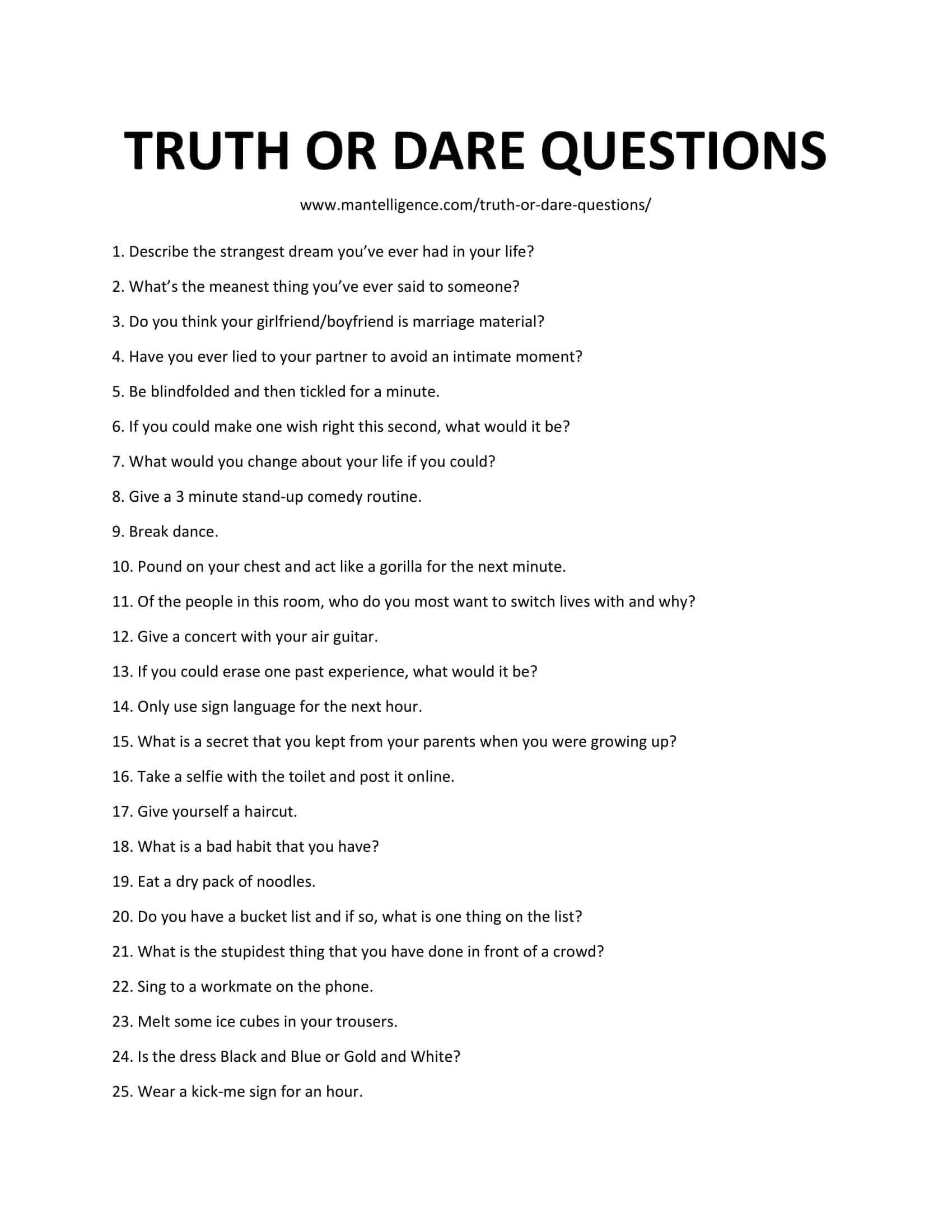 10 Stunning Dirty Truth Or Dare Ideas 124 really good truth or dare questions the only list youll need 2022