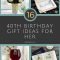 16 good 40th birthday gift ideas for her