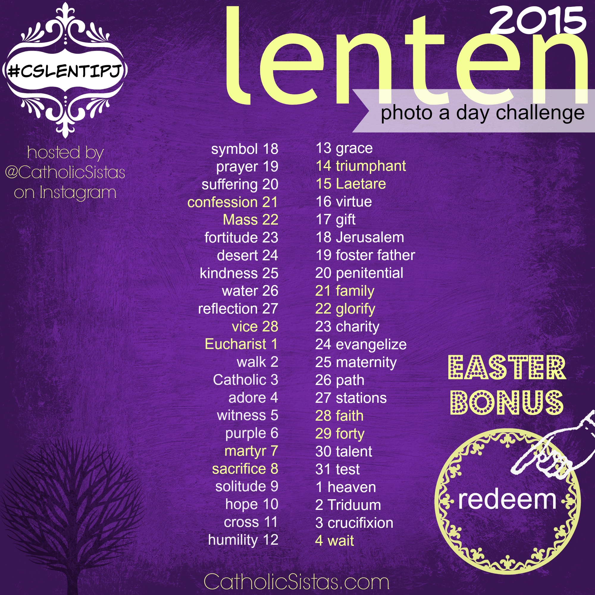 10 Awesome Ideas On What To Give Up For Lent 2015 lenten instagram photo a day journey catholic sistas 3 2022