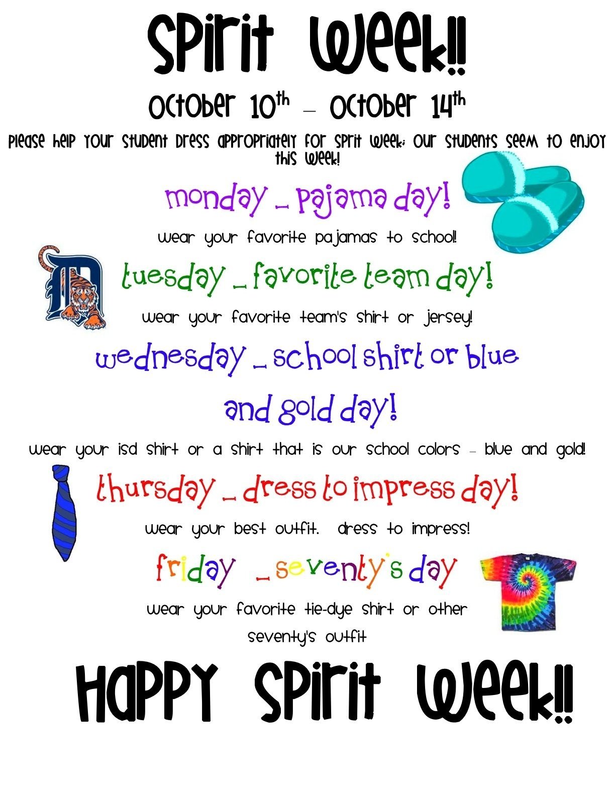 10 Beautiful Spirit Week Ideas High School 22 have a spirit week school wide reading incentive program 1 2022