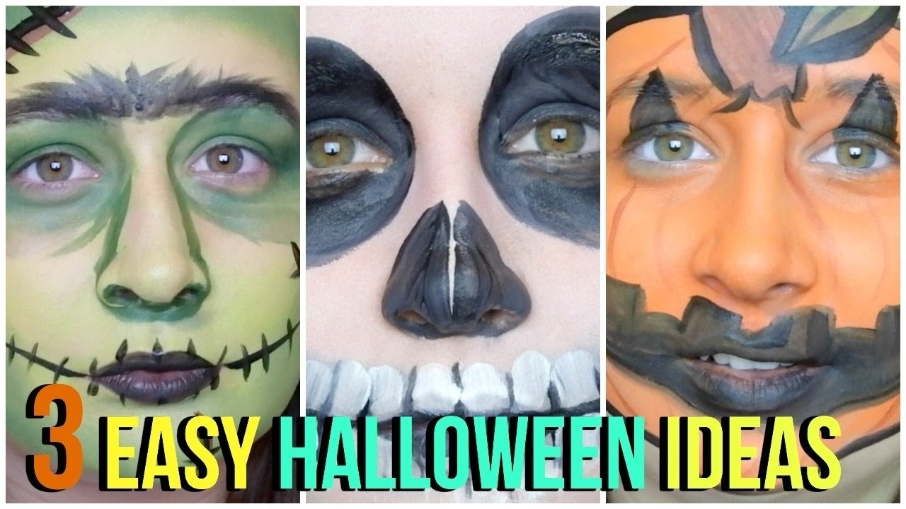 10 Fashionable Easy Halloween Face Painting Ideas For Kids 3 easy halloween face painting ideas frankenstein jack olantern 1 2022