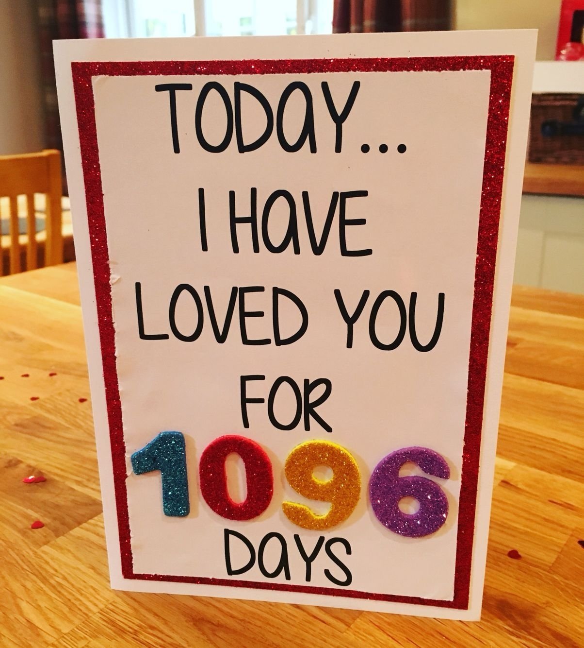 10 Stylish 3 Year Anniversary Gift Ideas For Boyfriend 3 year anniversary card today i have loved you for 1096 days x 1 2022