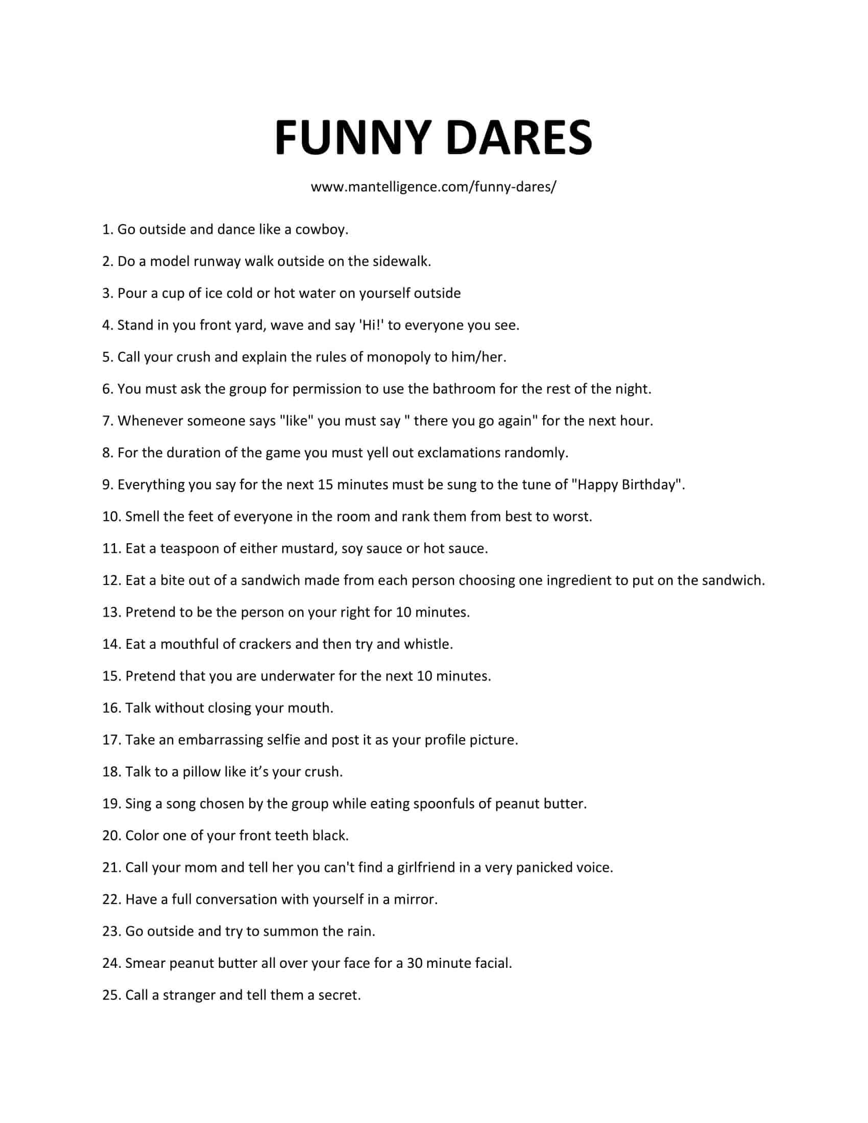 10 Lovable Funny Truth Or Dare Ideas 2019