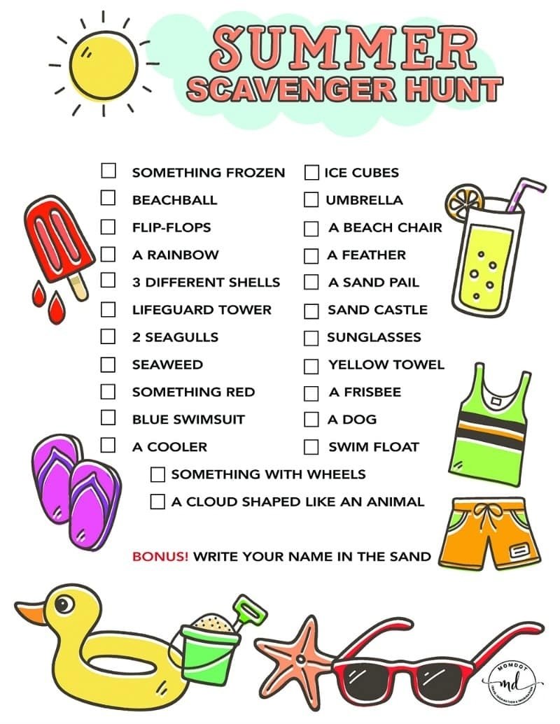10 Amazing Ideas For A Scavenger Hunt 5 scavenger hunt ideas for kids with free printable sheets 2023
