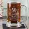 50th birthday classic man 16oz beer mug stein glass engraved father