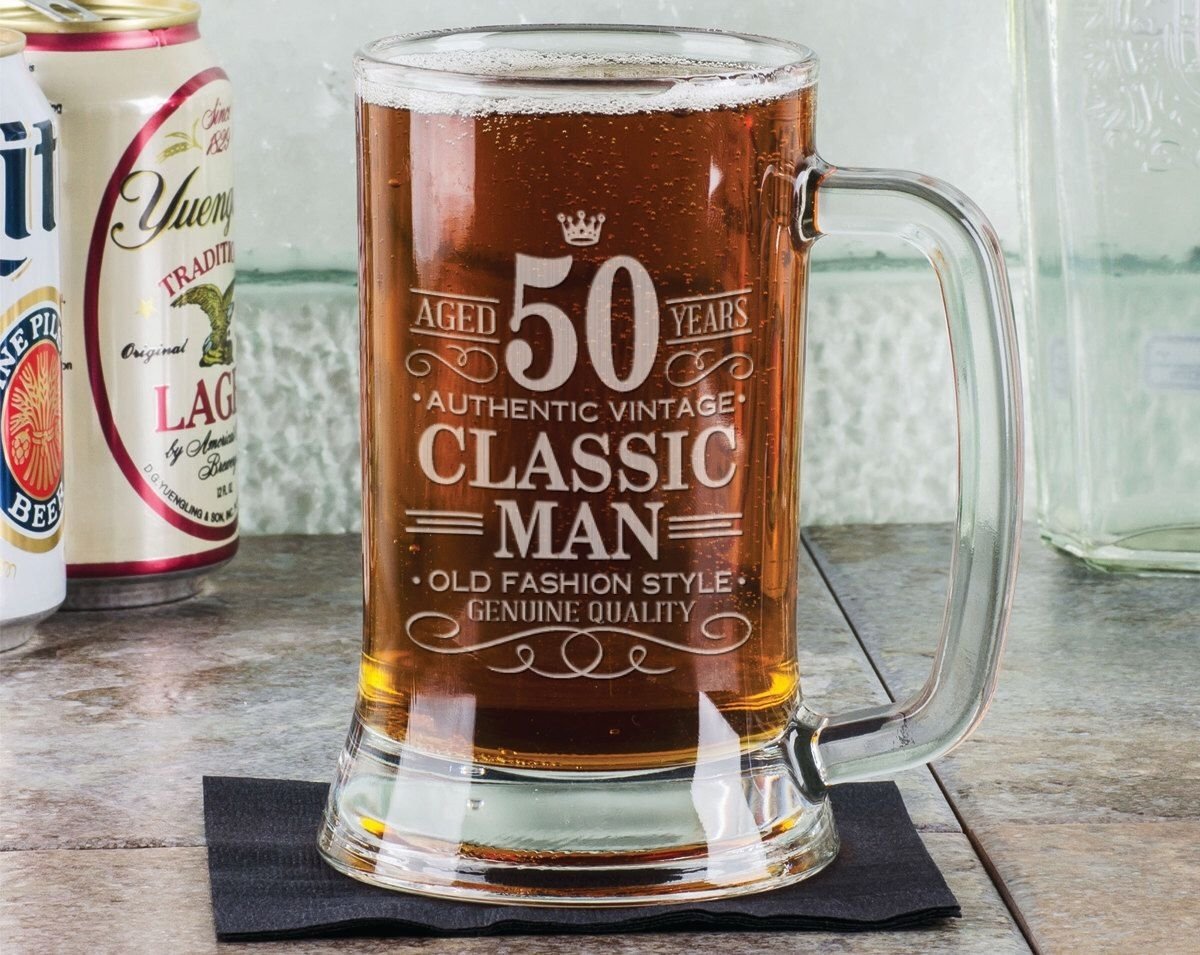 10 Most Recommended Gift Ideas For 50Th Birthday For Men 50th birthday classic man 16oz beer mug stein glass engraved father 2022