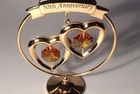 50th golden wedding anniversary gift ideas gold plated+ swarovski