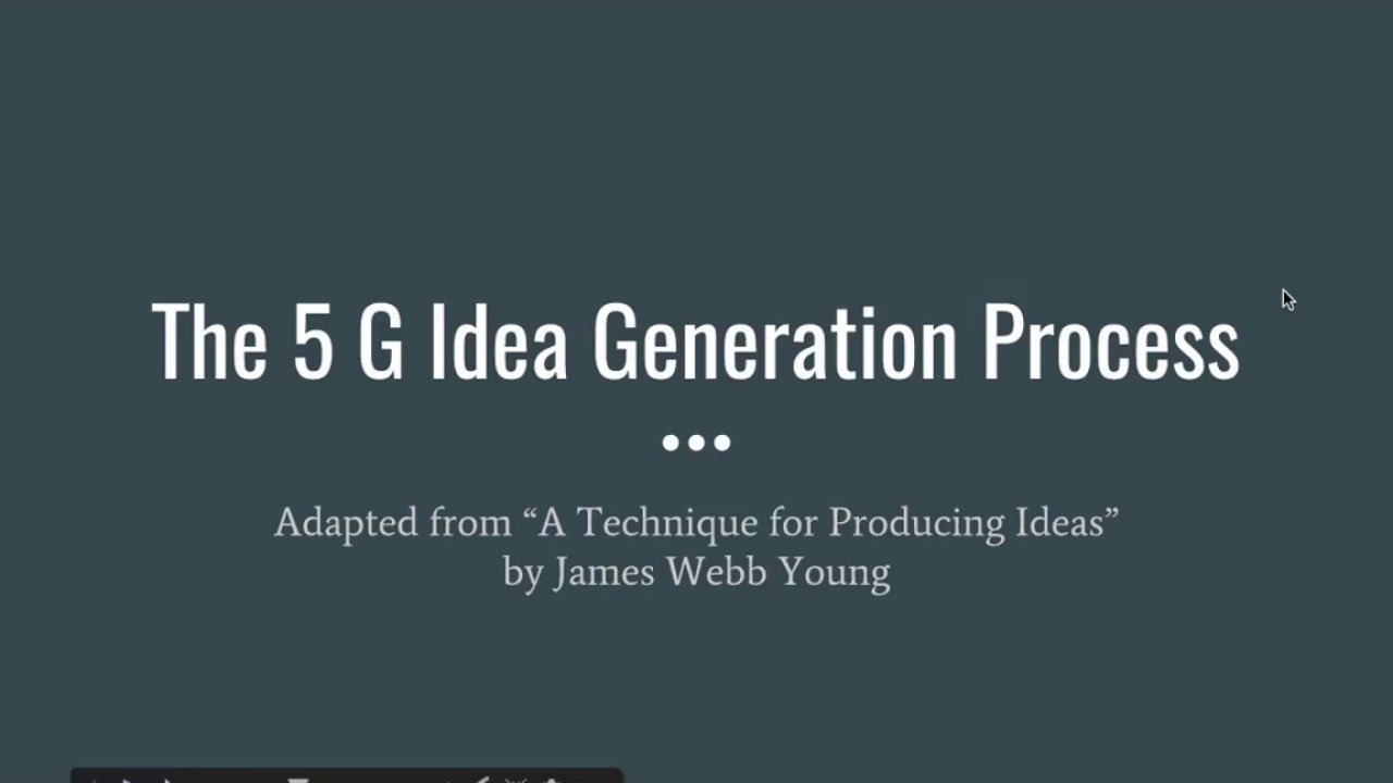10 Unique A Technique For Producing Ideas 5g idea generation formula from james webb young youtube 2022