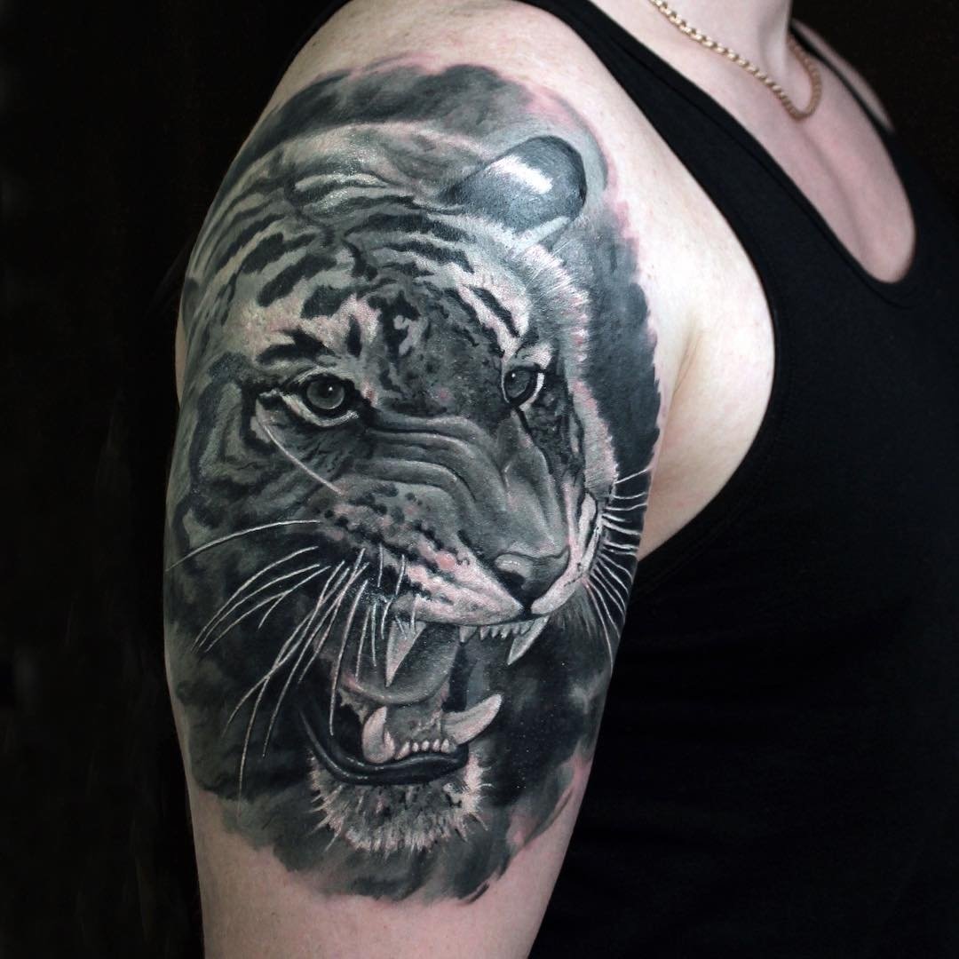 10 Great Black And Gray Tattoo Ideas 66 black and grey tiger tattoos collection 2022