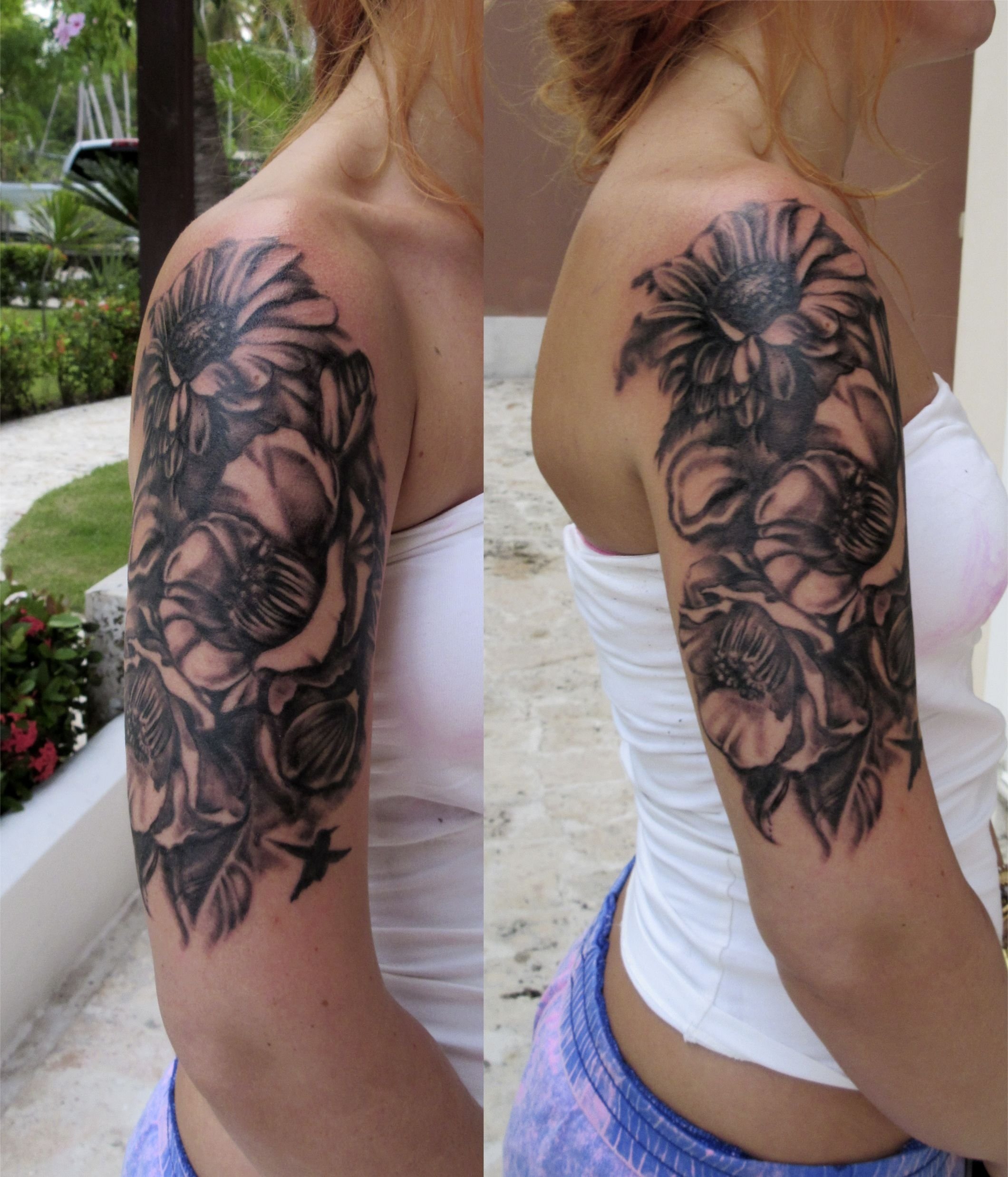 10 Fabulous Half Sleeve Tattoo Ideas For Girls a good start for a half sleeve on a gorgeous norwegian girl flower 2022