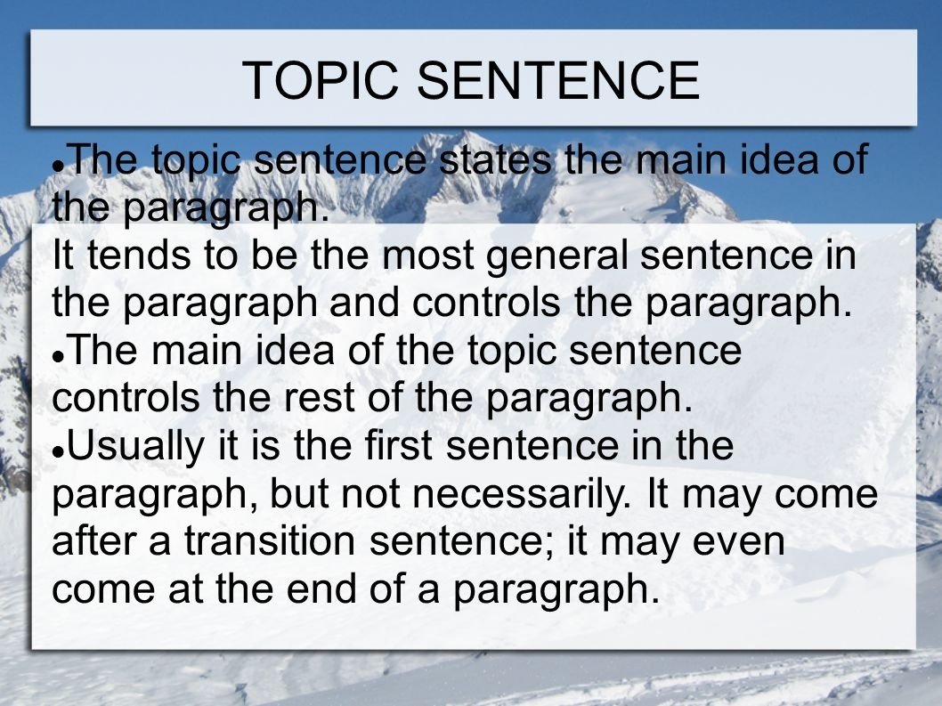 10 Awesome The Sentence That States The Main Idea Of The Paragraph a paragraph is a group of related sentences which develop one main 2024