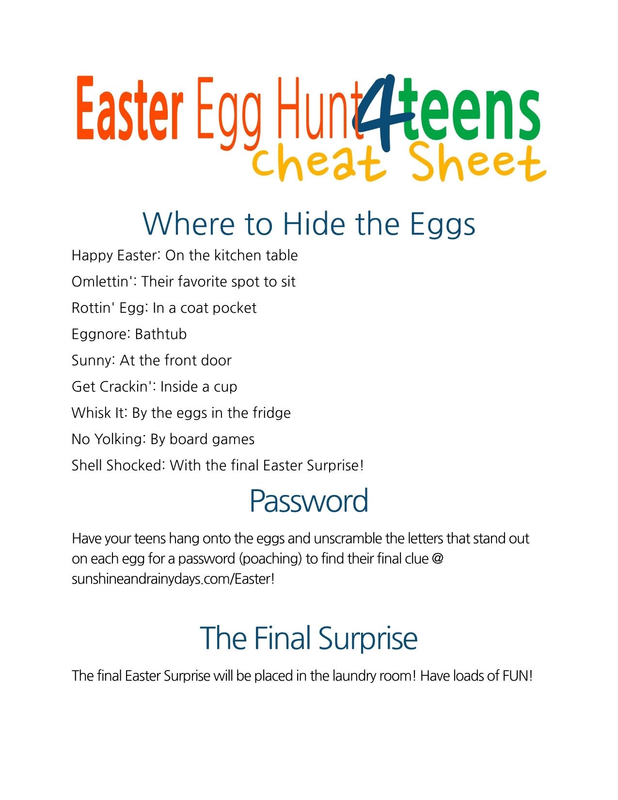 10 Lovely Adult Easter Egg Hunt Ideas a punny easter egg hunt for teens sunshine and rainy days 1 2022