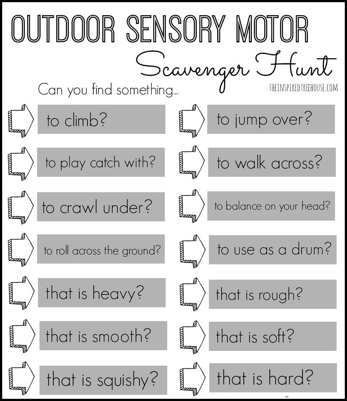 10 Great Scavenger Hunt Ideas For Adults Outside activities for kids sensory scavenger hunt sensory motor 2022