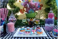 alice wonderland mad tea party candy buffet birthday ideas - tierra