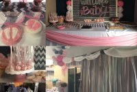 baby shower decorations grey chevron , pink and white | done
