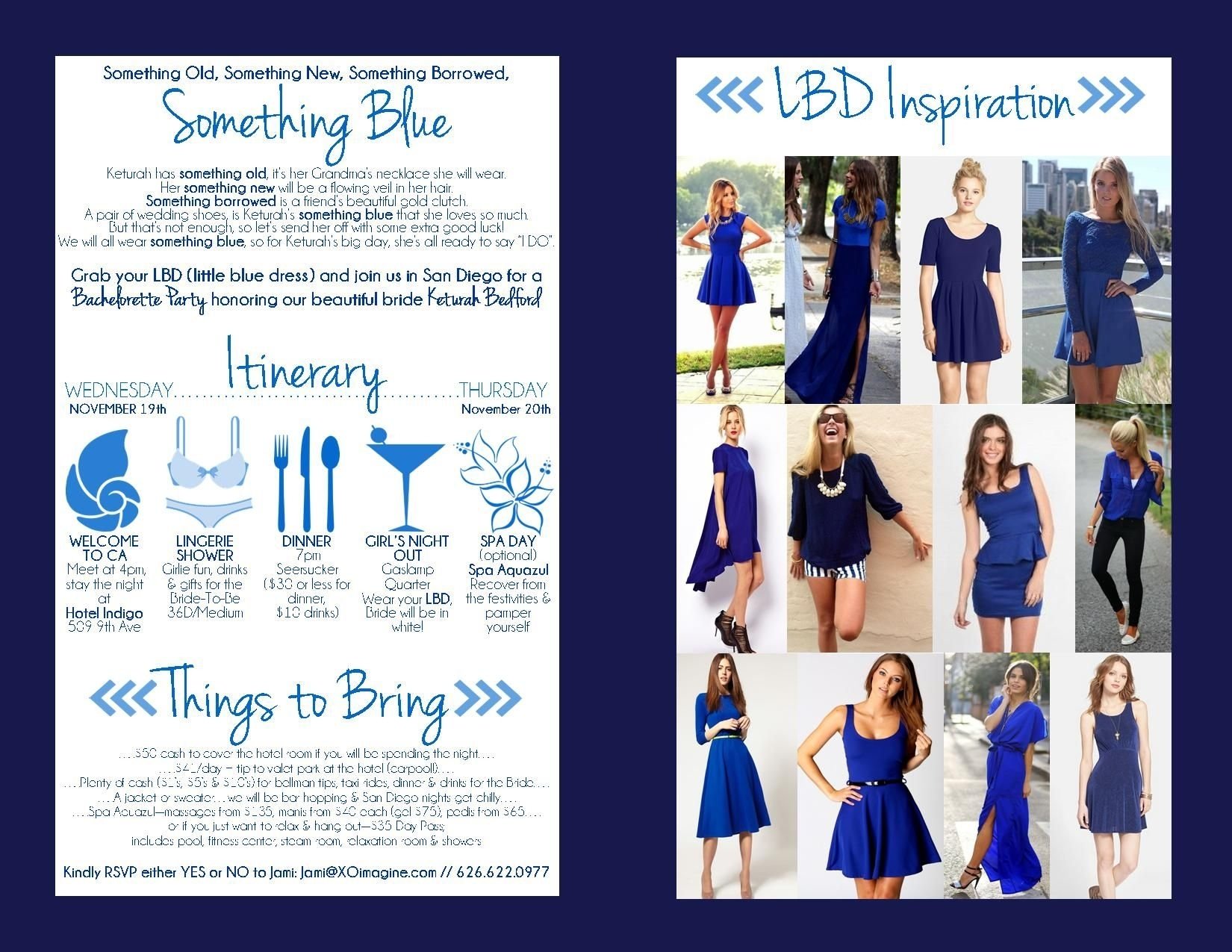 10 Attractive Bachelorette Party Ideas San Diego bachelorette party invitation something blue something blue 1 2022