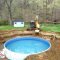 backyard ideas with above ground pool - round designs