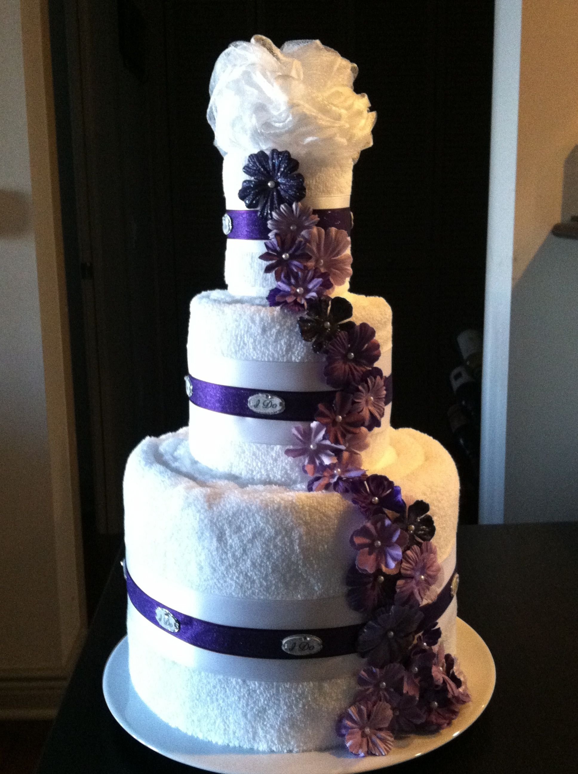 10 Stylish Bridal Shower Towel Cake Ideas bath towel wedding cake as bridal shower gift or display 2 large 2022