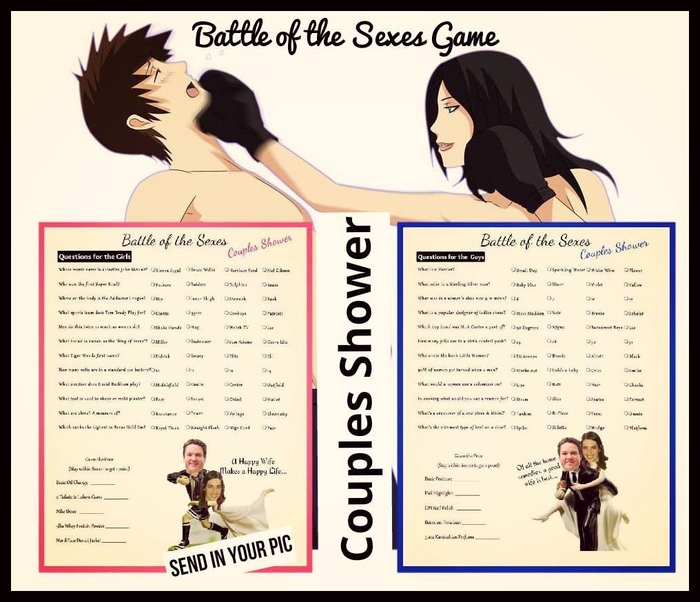 10 Lovable Battle Of The Sexes Game Ideas battle of the sexes couple shower game trivia couple shower games 2022
