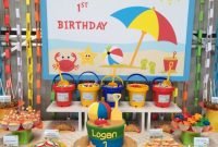 beach themed 1st birthday party. ideas for a cool indoors beach