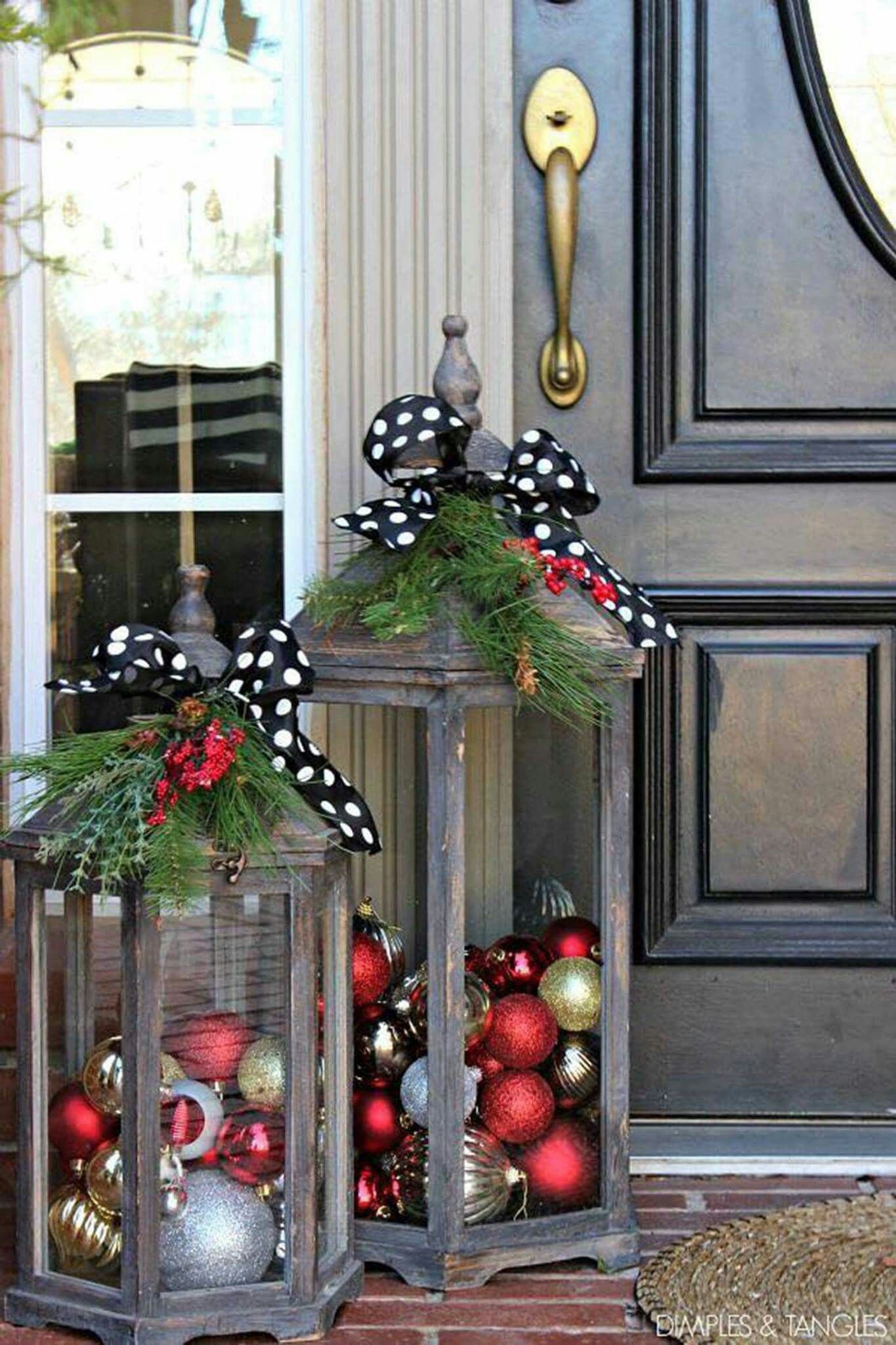 10 Spectacular Front Door Christmas Decorations Ideas beautiful christmas lanternsthis is such a great idea for a 2023