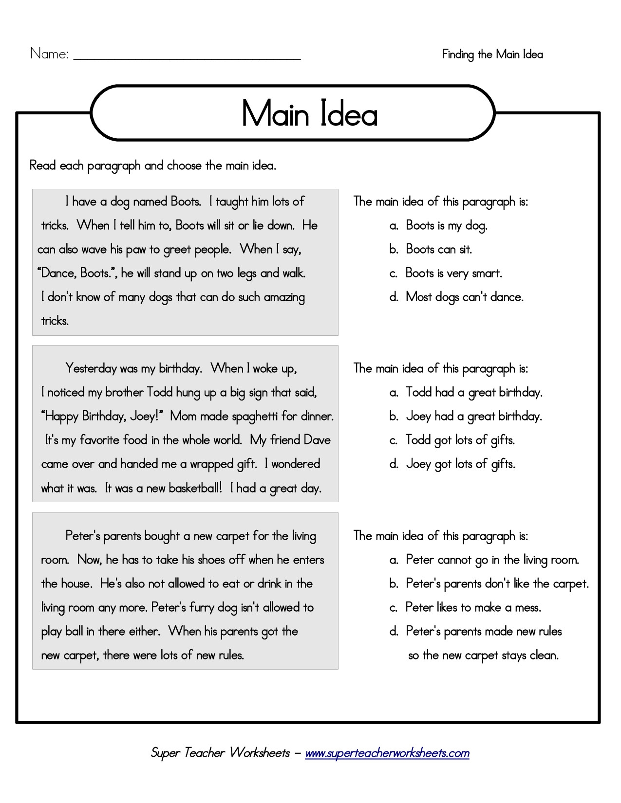 10 Unique Third Grade Main Idea Worksheets beautiful comprehension worksheets main idea thejquery 2023