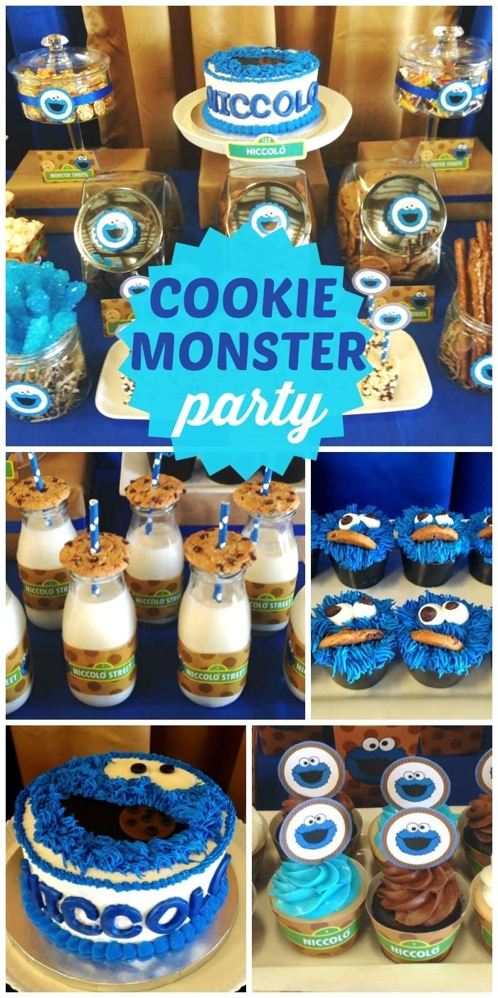 10 Most Popular 1St Birthday Party Ideas For Boys Themes birthday niccolos 1st birthday party cookie monster dessert 6 2022