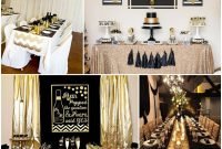 black and gold party table decorations | party deco | pinterest