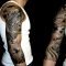 black and white japanese sleeve tattoo design - http