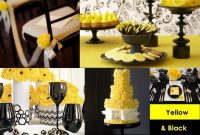 black white and yellow party decoration ideas • white bedroom design