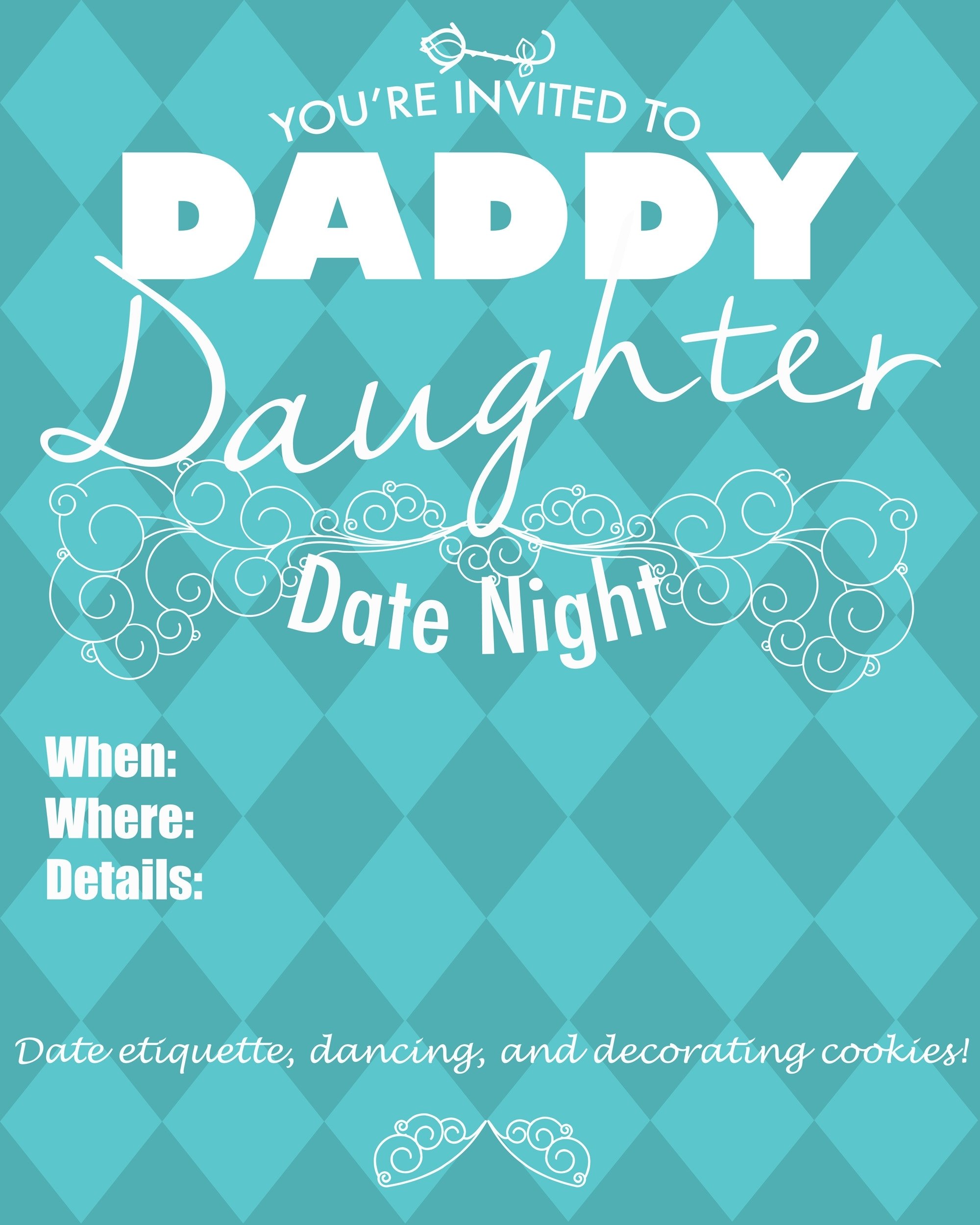 10 Beautiful Daddy Daughter Date Night Ideas blank invitation for daddy daughter date night family fun lds 2023