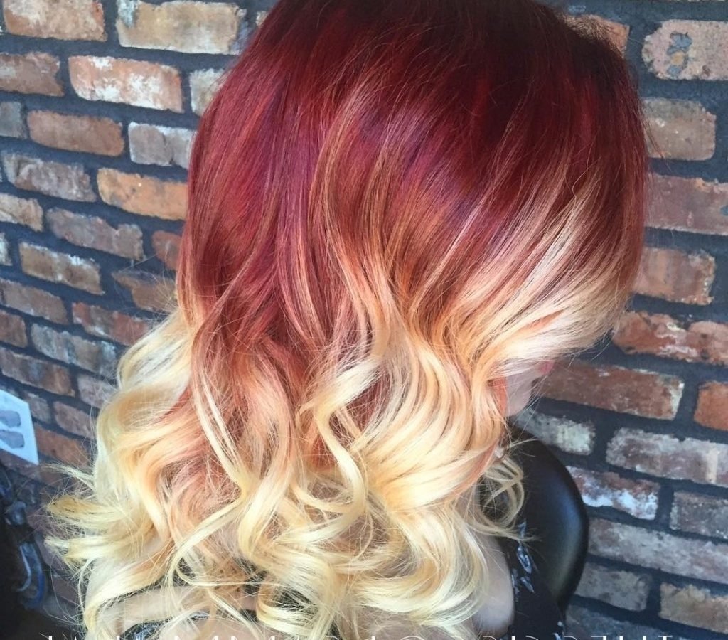 10 Attractive Red Hair Color Ideas With Highlights blonde with red underneath trending purple highlights ideas on best 2023